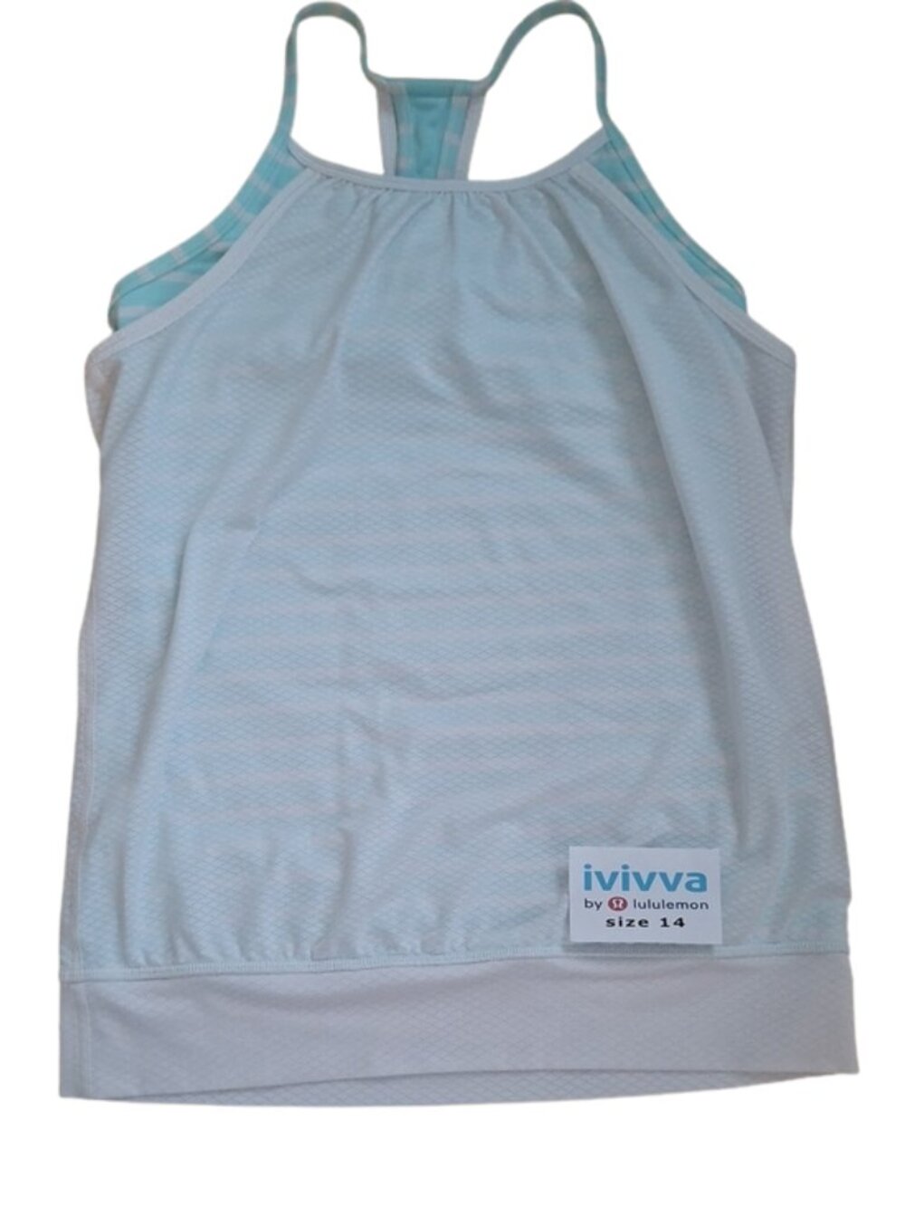 Ivivva Girl by Lululemon 🍋 Double Dutch Tank top mint white size 14